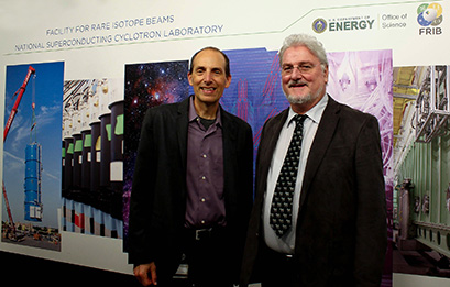 On 27 June, FRIB Deputy Laboratory Director Paul Mantica (left) met with Professor Dr. Richard Baum (right) and provided a tour of the FRIB Laboratory.