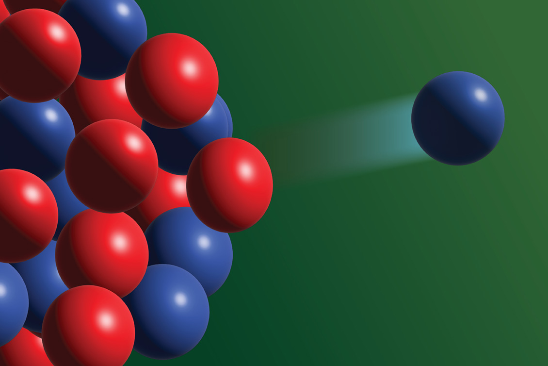 A graphic showing neutron emission