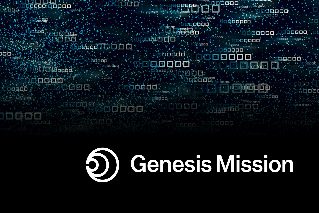 A graphic with the U.S. Genesis Mission logo