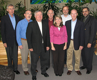 Pictured, from left, are members of the PMAC: James Decker, Les Price, Barry Miller, Mike Schaeffer, Diane Hatton, James Yeck, James Lawson, and William Barletta. Allison Lung attended by videoconference; Jim Haugen and Marc Reichanadter could not attend. Decker and Barletta participated in the review as members of the President's Project Advisory Committee (PPAC).