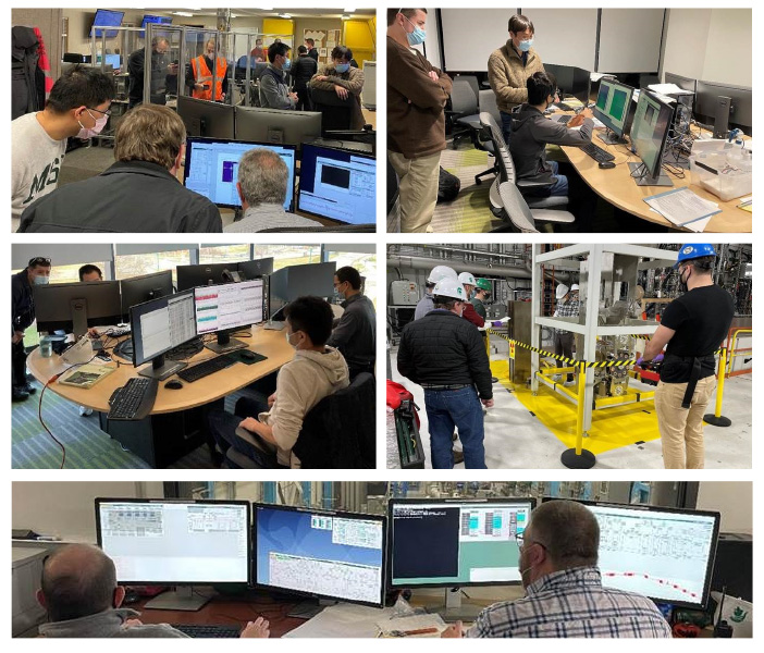 On Saturday, 11 December, at 5:46 p.m., the FRIB Project team produced and identified the first rare isotopes in FRIB, including selenium-84 from a krypton-86 beam. The team was distributed to five separate control rooms for COVID-19 workplace safeguards.