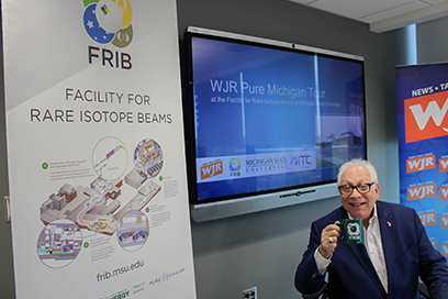 WJR’s Paul W. Smith (above) broadcast his radio program live from FRIB on 9 May.