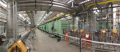 FRIB tunnel housing the world's highest energy, continuous-wave hadron linear accelerator.