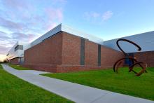 A photo of the FRIB building from Wilson Road.